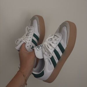 Adidas Samba White with Green Accents